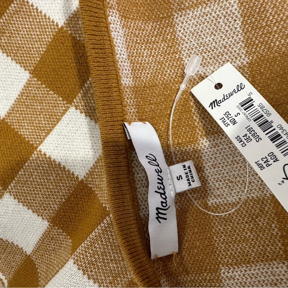 NWT Madewell Gingham Apron Sweater Tank PSL - Picture 6 of 6